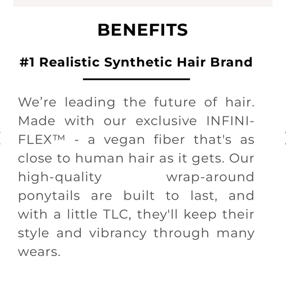 INH 26” Ponytail Hair Extensions Jet Black - Picture 15 of 15